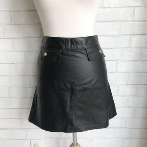 Lilly Sarti Blue Label Black Leather Skirt